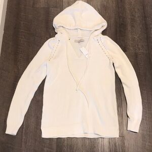 The loft hooded knit pullover in Ivory❗️